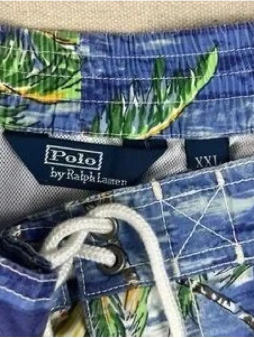 Ralph Lauren Blue Palm & Surf Print Swim Shorts